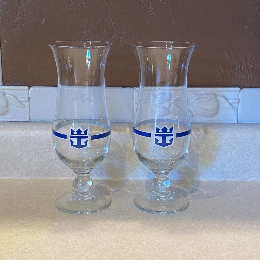 Vintage Royal Caribbean Cocktail Drink Glasses Set of 2